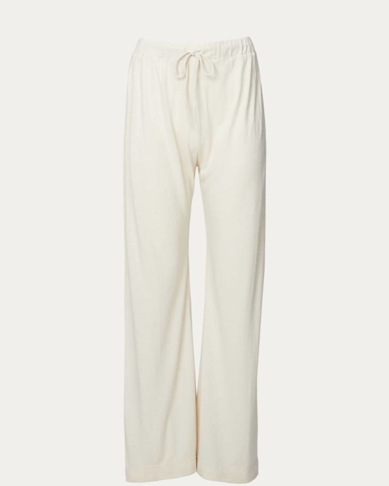 Front of a size L The Maelle Pants in Ivory in Ivory by WORN. | dia_product_style_image_id:340402